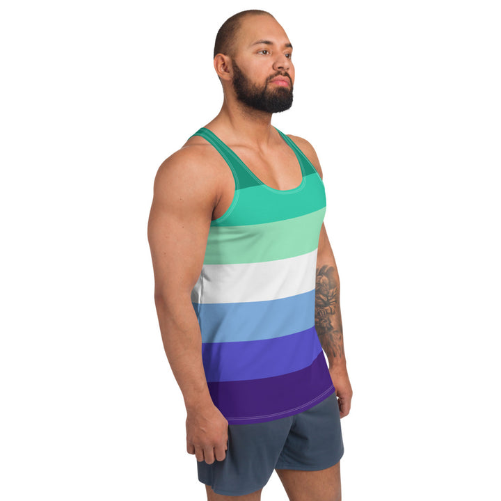 Gay Men's 7 Stripe Pride Flag Vest Vests and Tank Tops The Rainbow Stores