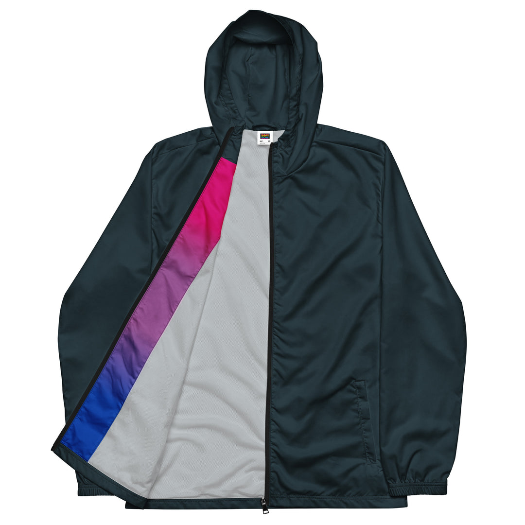 Midnight Blue Windbreaker With Bisexual Pride Inside Windbreaker The Rainbow Stores