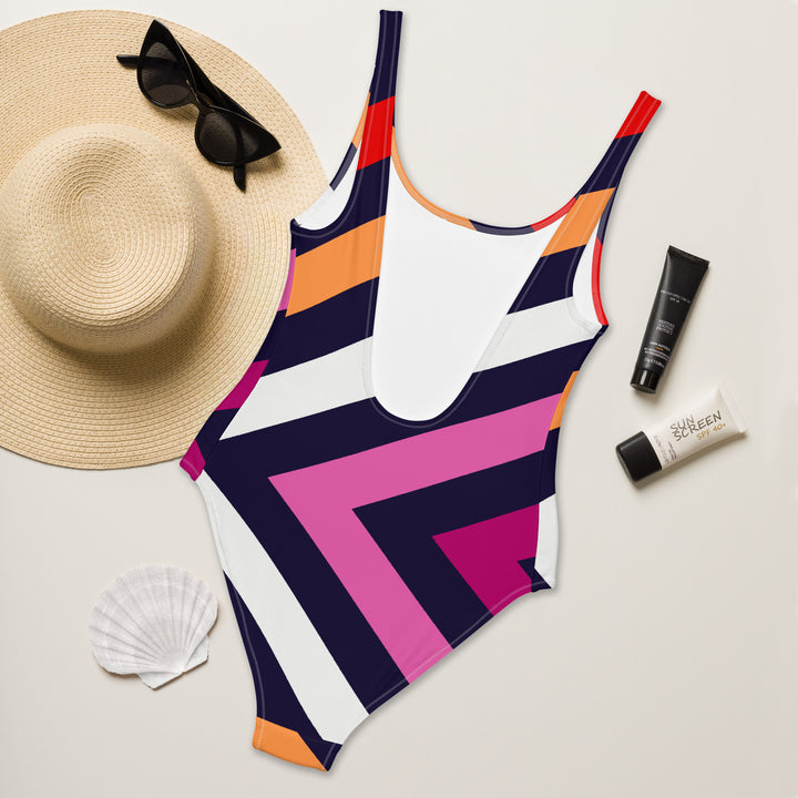 Lesbian Diagonal Stripes One-Piece Swimsuit Swimwear The Rainbow Stores