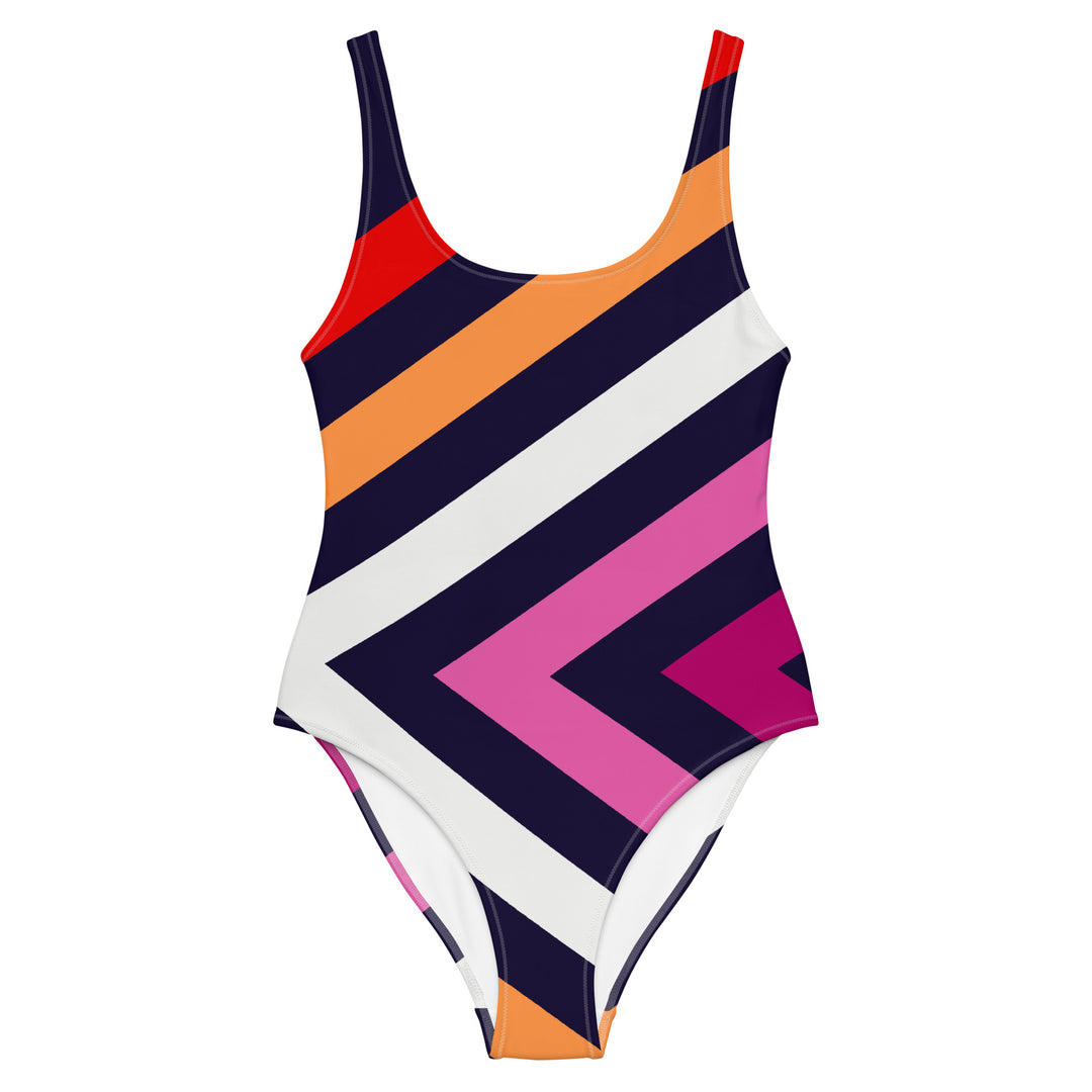 Lesbian Diagonal Stripes One-Piece Swimsuit Swimwear The Rainbow Stores