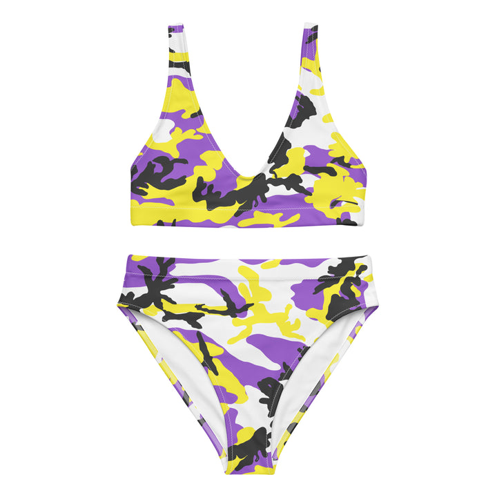 Non-Binary Camo High-Waisted Bikini Swimwear The Rainbow Stores