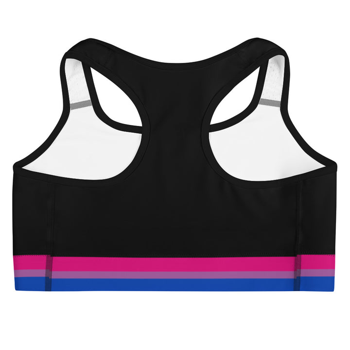 Bisexual Pride Flag Trim Sports Bra (Black) Sports Bras The Rainbow Stores