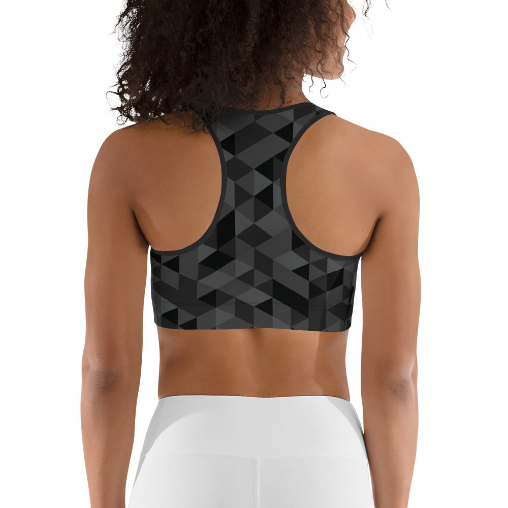 Rainbow Pride Flag on Triangle Pattern Sports Bra Sports Bras The Rainbow Stores