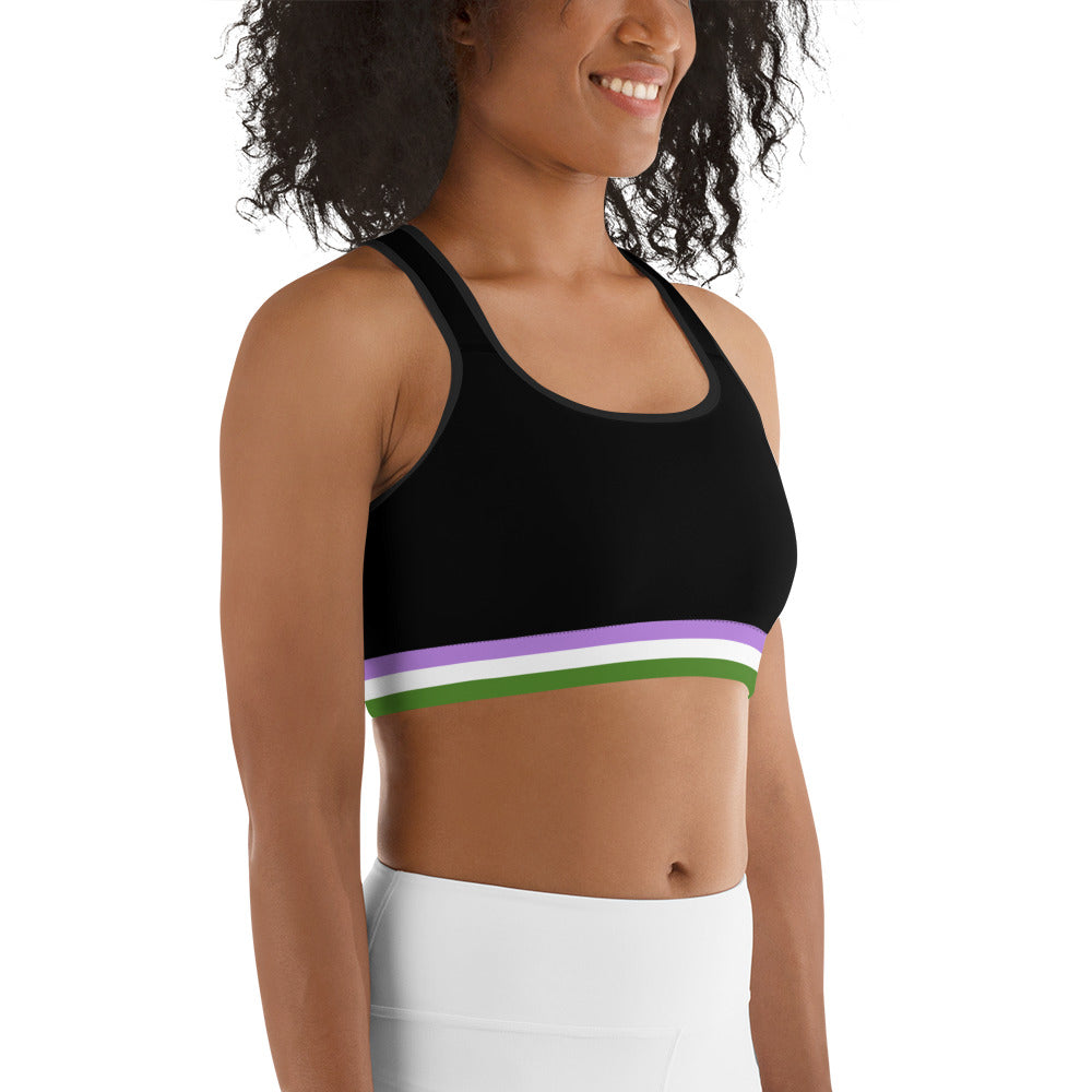 Genderqueer Flag Sports Bra  Genderqueer Pride Workout Top - On Trend  Shirts – On Trend Shirts
