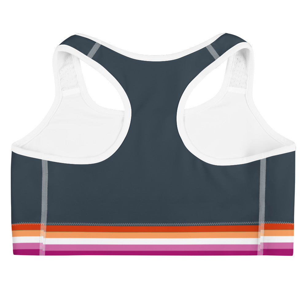 Lesbian Pride Flag Trim Sports Bra Sports Bras The Rainbow Stores