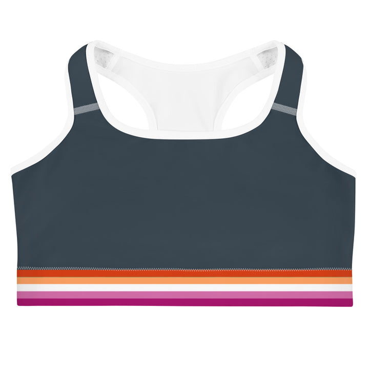 Lesbian Pride Flag Trim Sports Bra Sports Bras The Rainbow Stores