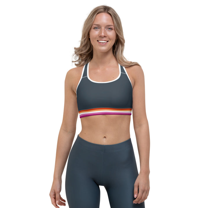 Lesbian Pride Flag Trim Sports Bra Sports Bras The Rainbow Stores