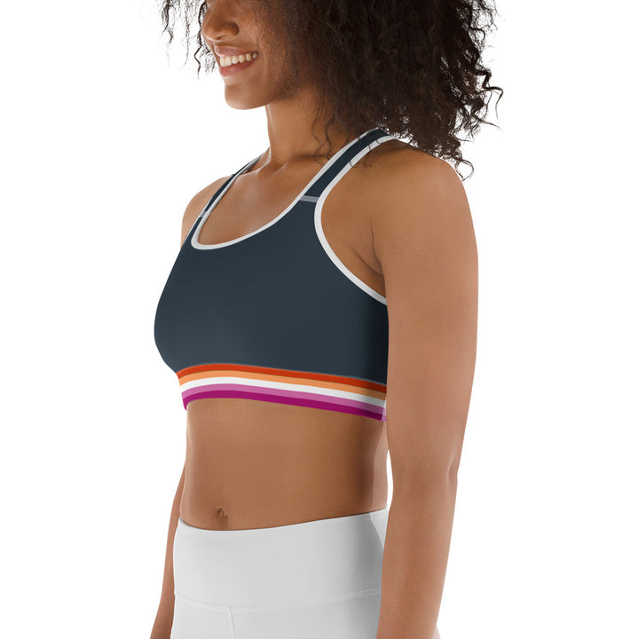 Lesbian Pride Flag Trim Sports Bra Sports Bras The Rainbow Stores