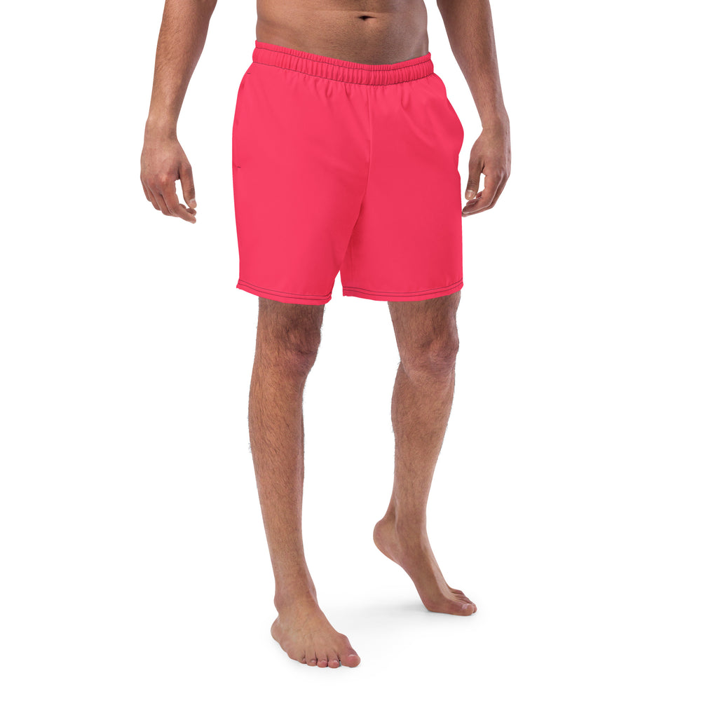 Candy Red Swimming Trunks with Rainbow Pocket Swimwear The Rainbow Stores