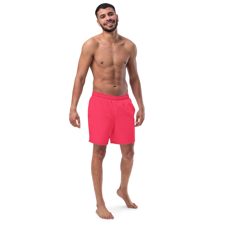 Candy Red Swimming Trunks with Rainbow Pocket Swimwear The Rainbow Stores