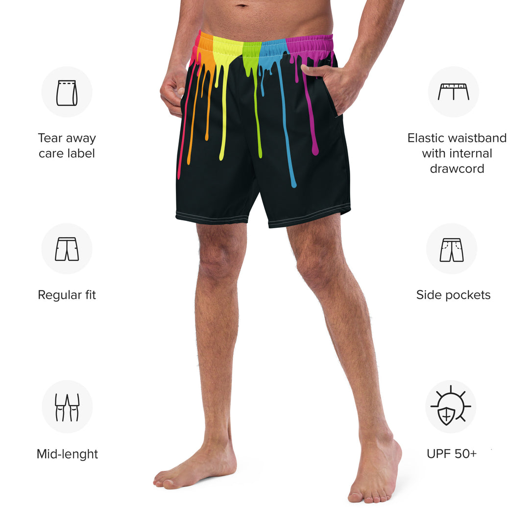 Rainbow Paint Drips Swimming Trunks Swimwear The Rainbow Stores