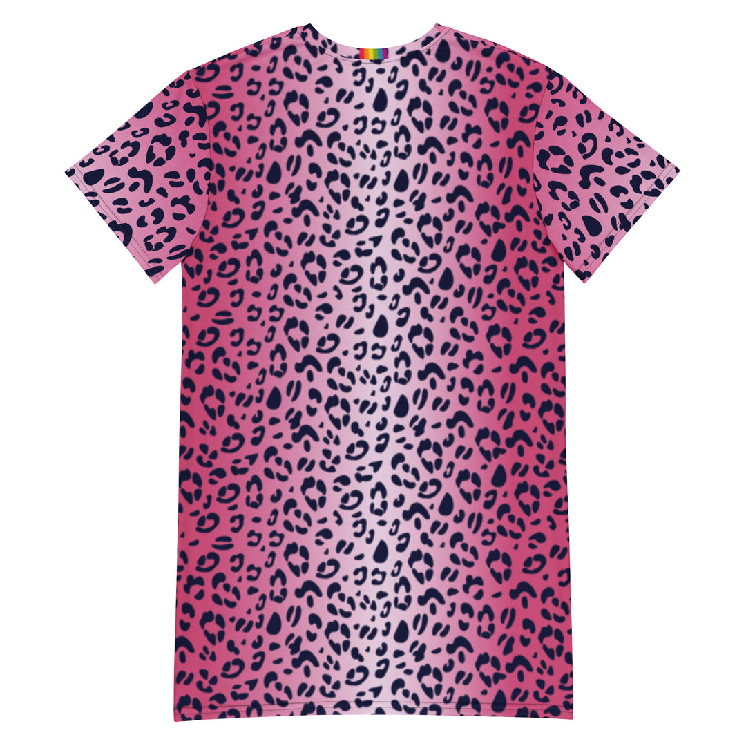 Pink Leopard Print T-shirt Dress Dresses The Rainbow Stores