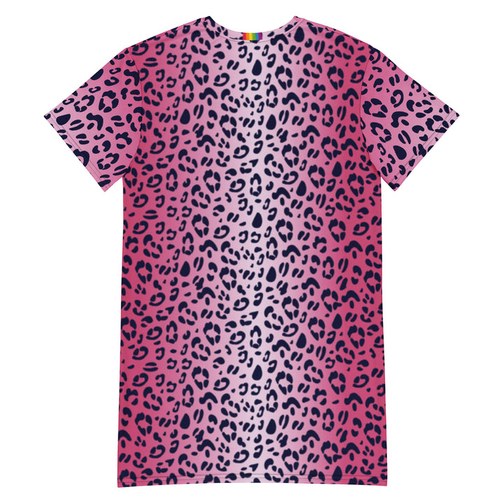 Pink Leopard Print T-shirt Dress Dresses The Rainbow Stores