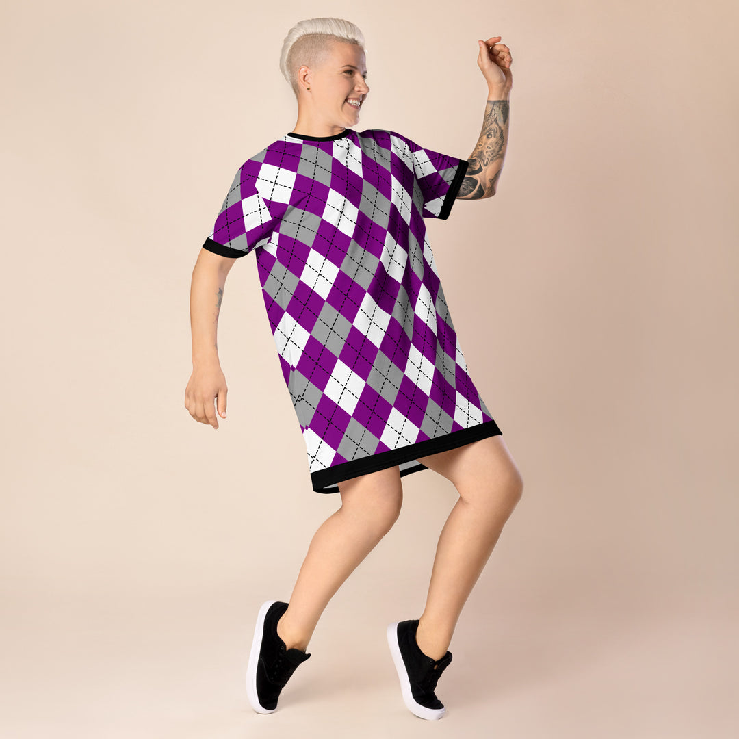 Asexual Tartan T-shirt Dress Dresses The Rainbow Stores