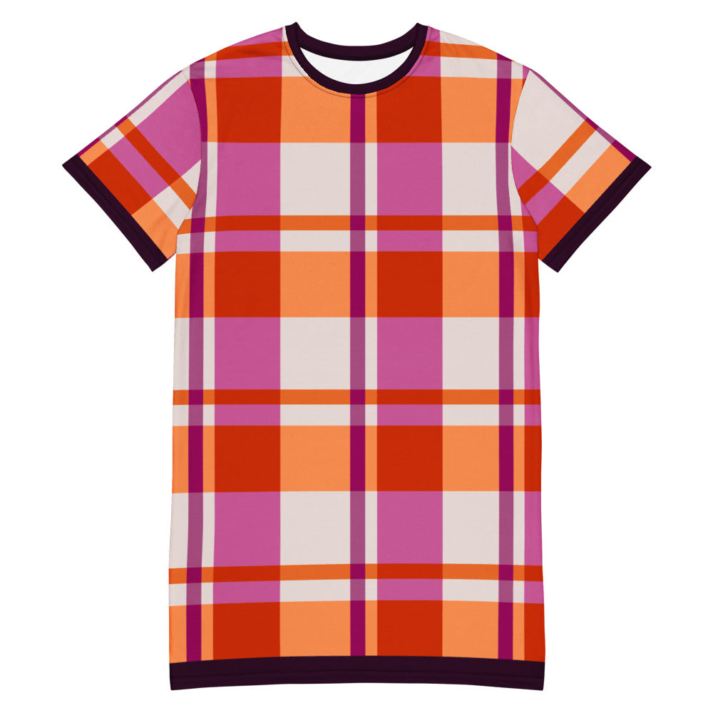 Lesbian Tartan T-shirt Dress Dresses The Rainbow Stores