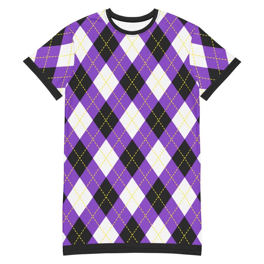 Non Binary Tartan (With Black trim) T-shirt Dress Dresses The Rainbow Stores