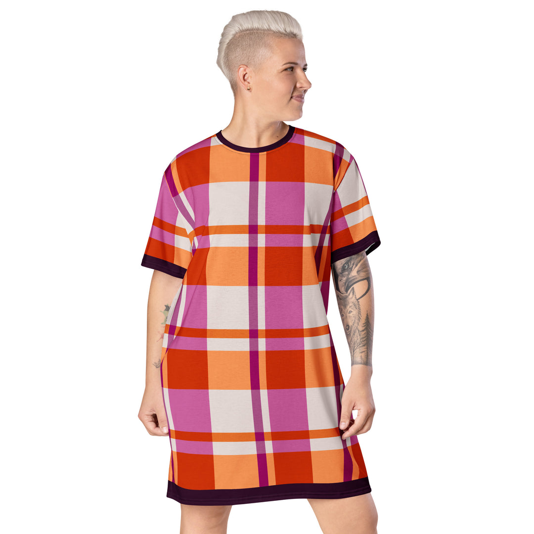 Lesbian Tartan T-shirt Dress Dresses The Rainbow Stores