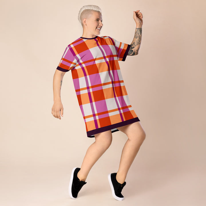 Lesbian Tartan T-shirt Dress Dresses The Rainbow Stores