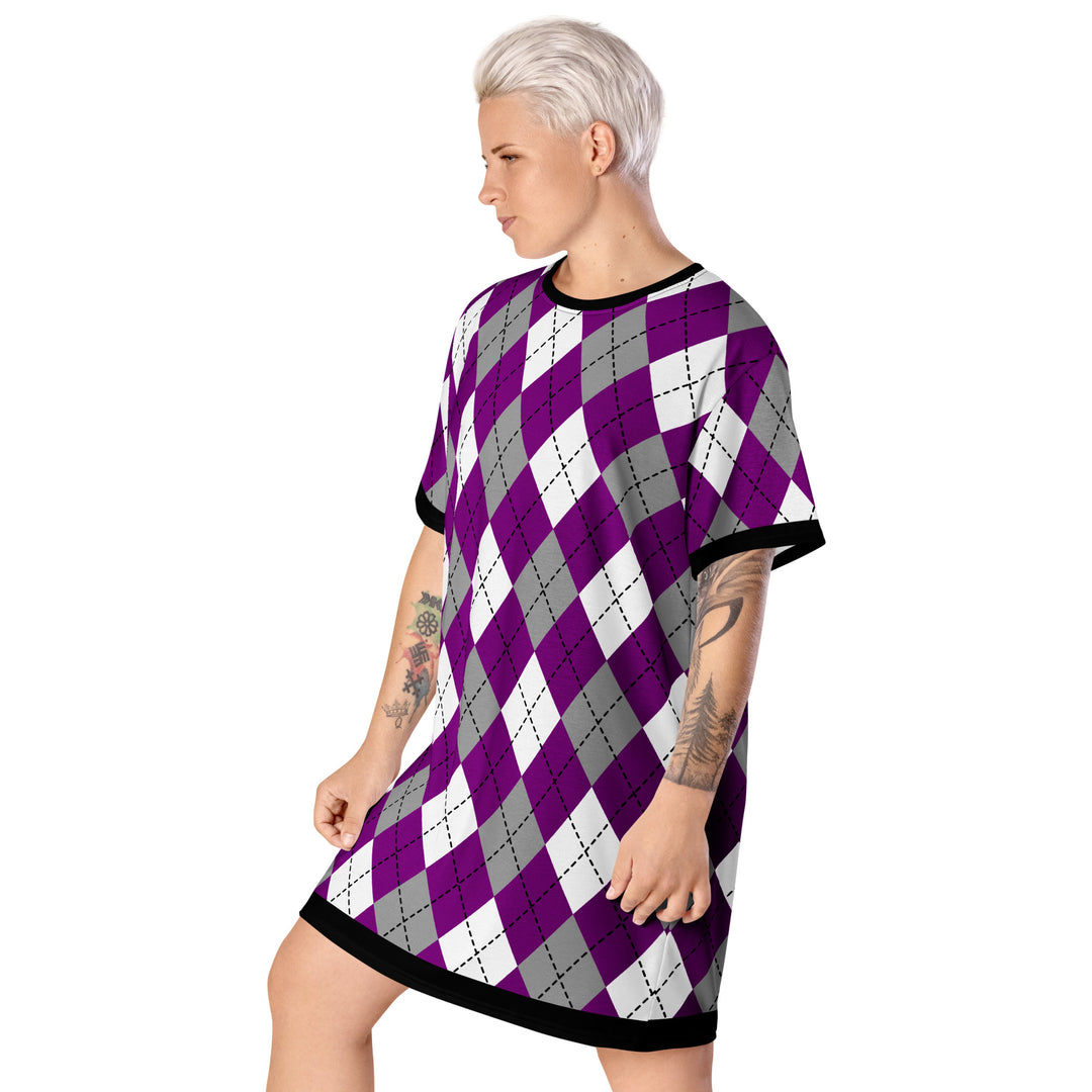 Asexual Tartan T-shirt Dress Dresses The Rainbow Stores