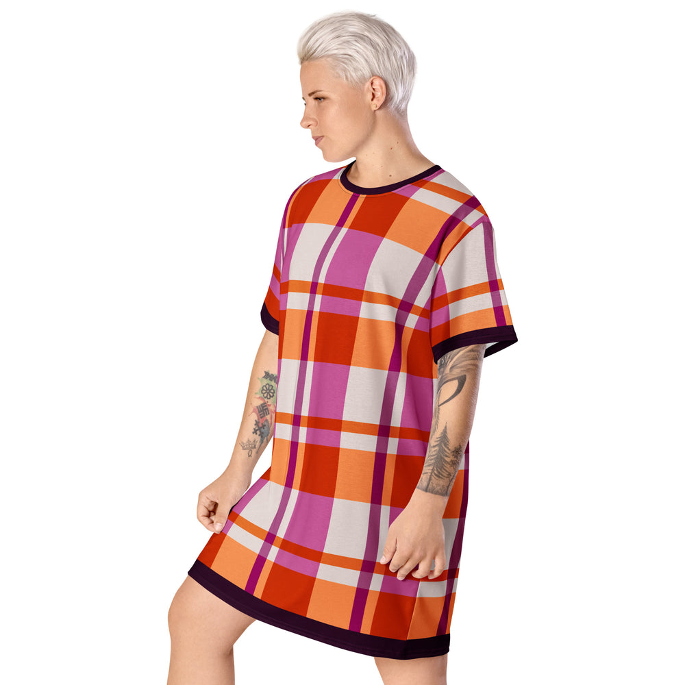 Lesbian Tartan T-shirt Dress Dresses The Rainbow Stores