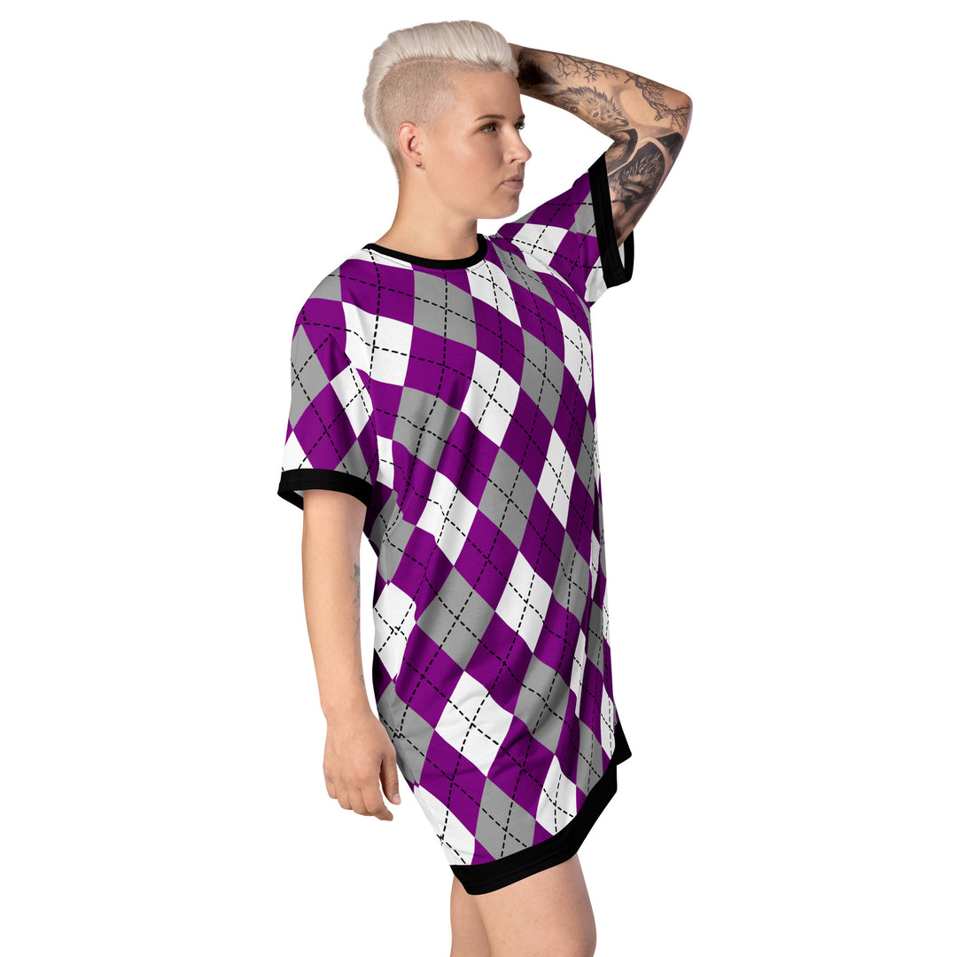 Asexual Tartan T-shirt Dress Dresses The Rainbow Stores