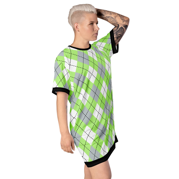 Agender Tartan T-shirt Dress Dresses The Rainbow Stores