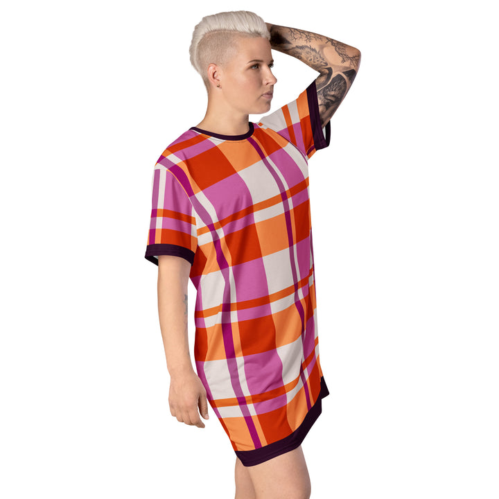 Lesbian Tartan T-shirt Dress Dresses The Rainbow Stores