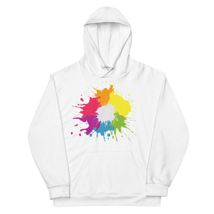 White Rainbow Paint Splatter Hoodie Hoodies AOP The Rainbow Stores