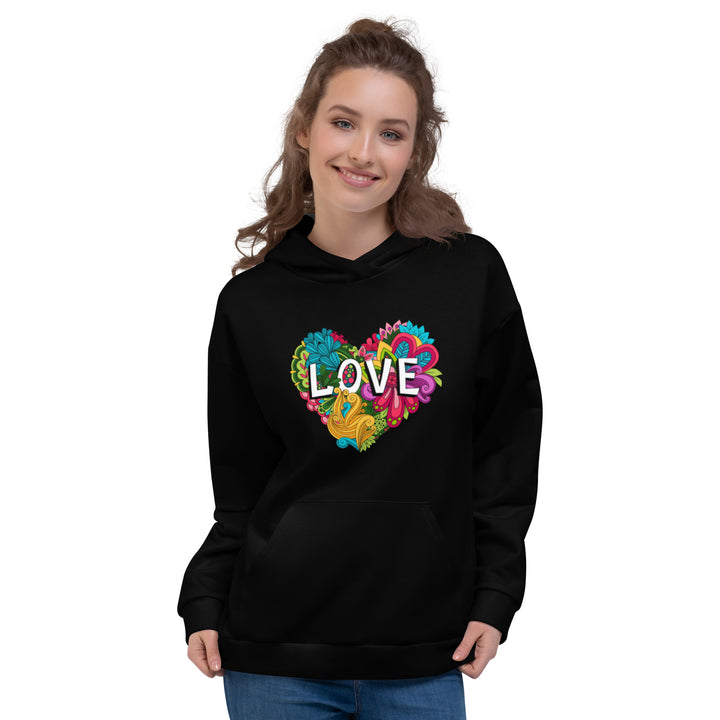 Floral Love Heart Hoodie Hoodies AOP The Rainbow Stores