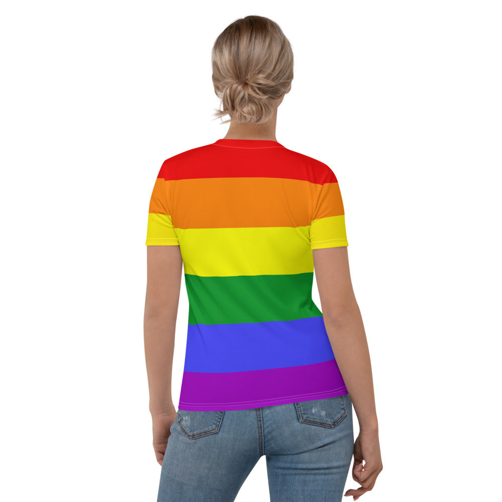 Classic Rainbow Pride Flag Fitted T-shirt AOP T-shirts The Rainbow Stores