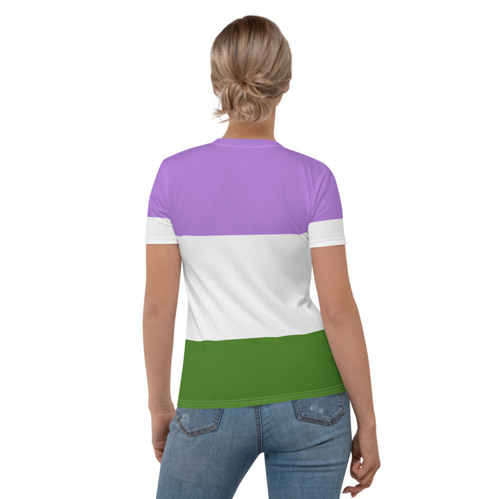 Genderqueer Pride Flag Fitted T-Shirt AOP T-shirts The Rainbow Stores