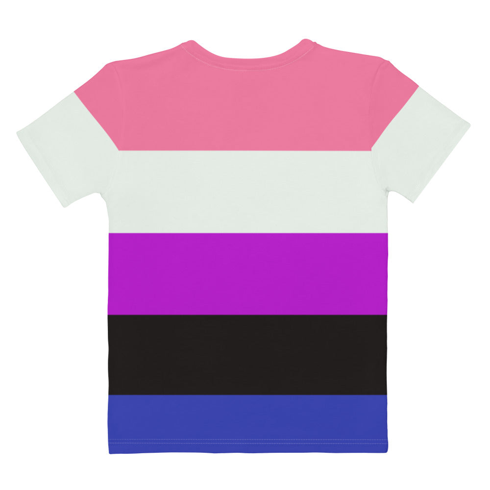 Gender Fluid Pride Flag Fitted T-shirt AOP T-shirts The Rainbow Stores