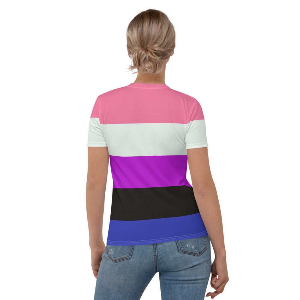 Gender Fluid Pride Flag Fitted T-shirt AOP T-shirts The Rainbow Stores