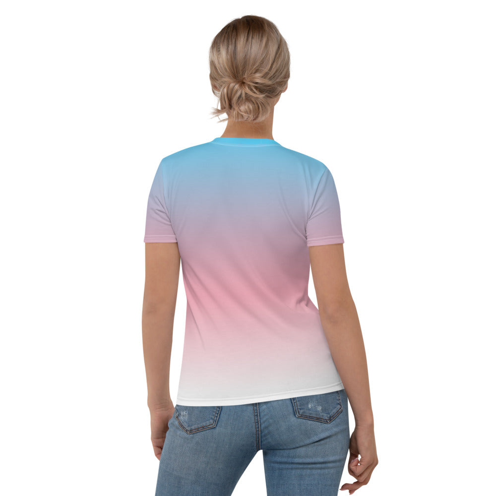 Trans Ombre Pride Flag Fitted T-shirt AOP T-shirts The Rainbow Stores