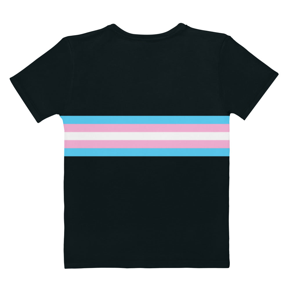 Trans Flag Stripe Fitted T-Shirt AOP T-shirts The Rainbow Stores