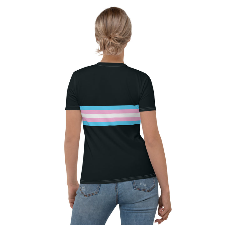 Trans Flag Stripe Fitted T-Shirt AOP T-shirts The Rainbow Stores