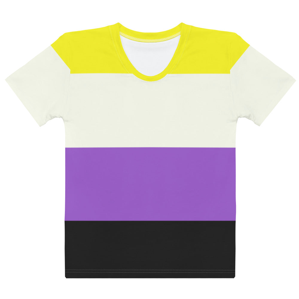 Non Binary Pride Flag Fitted T-shirt AOP T-shirts The Rainbow Stores