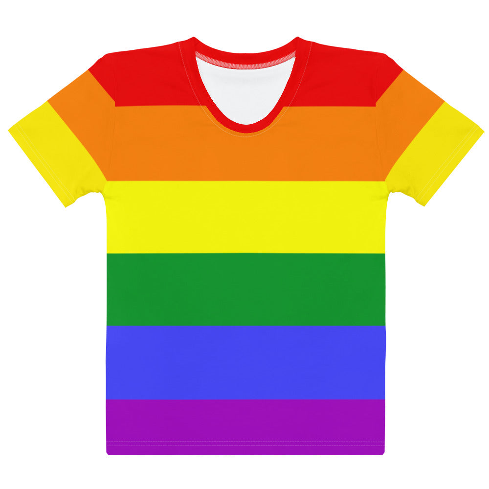 Classic Rainbow Pride Flag Fitted T-shirt AOP T-shirts The Rainbow Stores