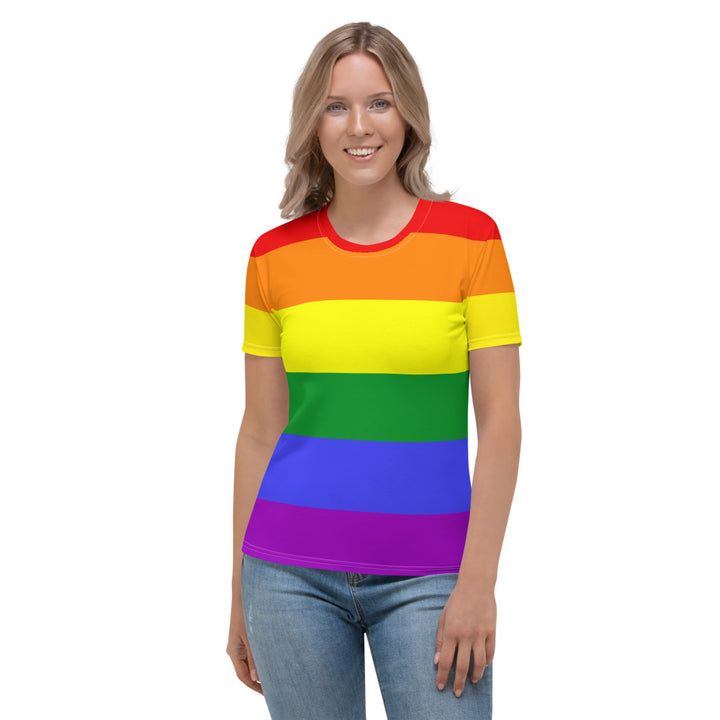 Classic Rainbow Pride Flag Fitted T-shirt AOP T-shirts The Rainbow Stores