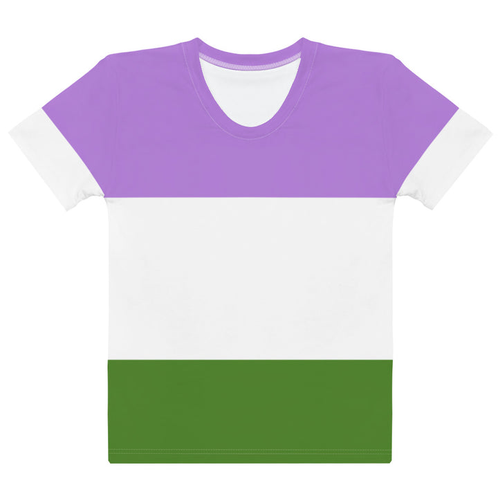 Genderqueer Pride Flag Fitted T-Shirt AOP T-shirts The Rainbow Stores