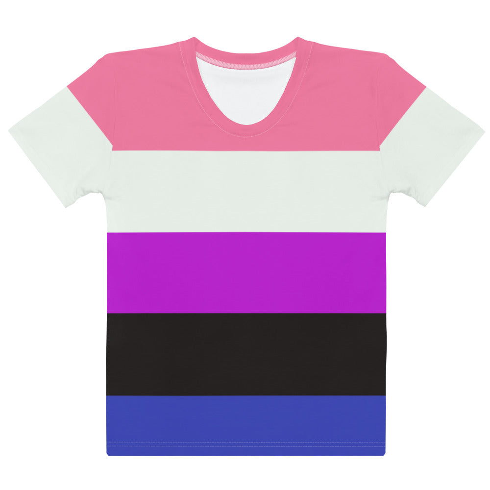 Gender Fluid Pride Flag Fitted T-shirt AOP T-shirts The Rainbow Stores