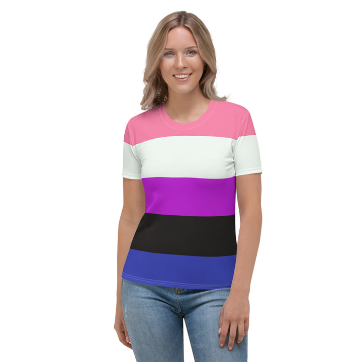 Gender Fluid Pride Flag Fitted T-shirt AOP T-shirts The Rainbow Stores