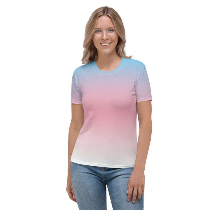 Trans Ombre Pride Flag Fitted T-shirt AOP T-shirts The Rainbow Stores