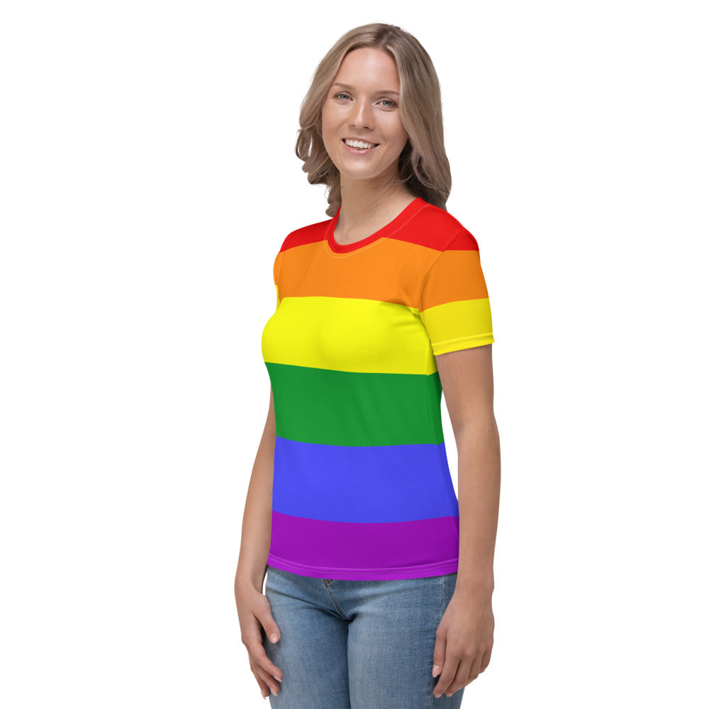 Classic Rainbow Pride Flag Fitted T-shirt AOP T-shirts The Rainbow Stores