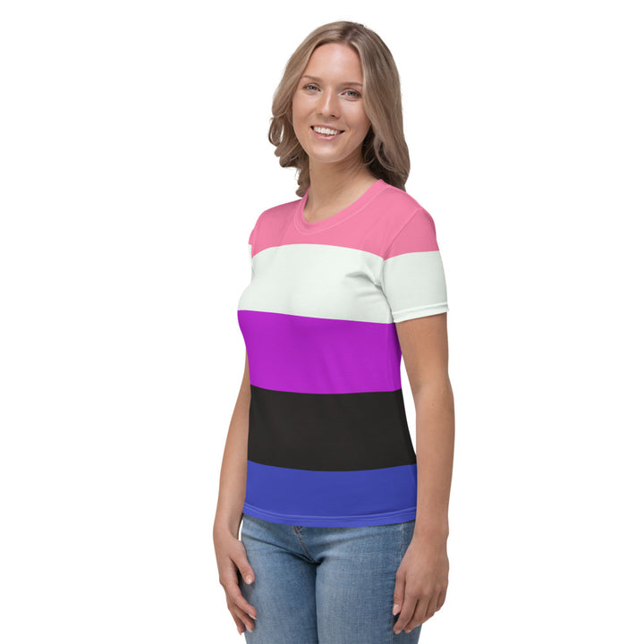 Gender Fluid Pride Flag Fitted T-shirt AOP T-shirts The Rainbow Stores