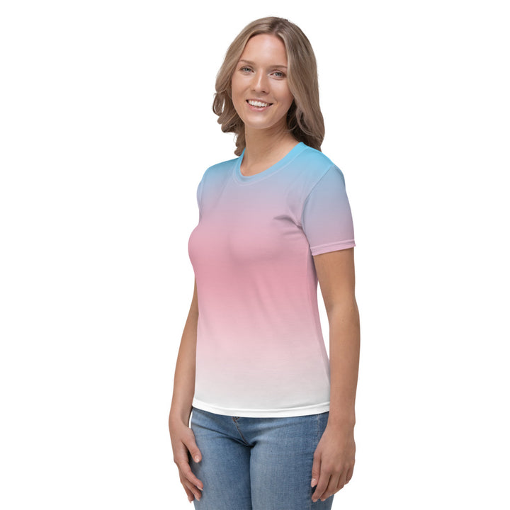 Trans Ombre Pride Flag Fitted T-shirt AOP T-shirts The Rainbow Stores