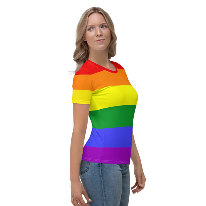 Classic Rainbow Pride Flag Fitted T-shirt AOP T-shirts The Rainbow Stores