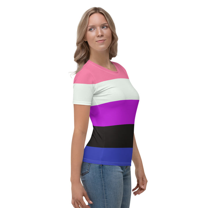 Gender Fluid Pride Flag Fitted T-shirt AOP T-shirts The Rainbow Stores