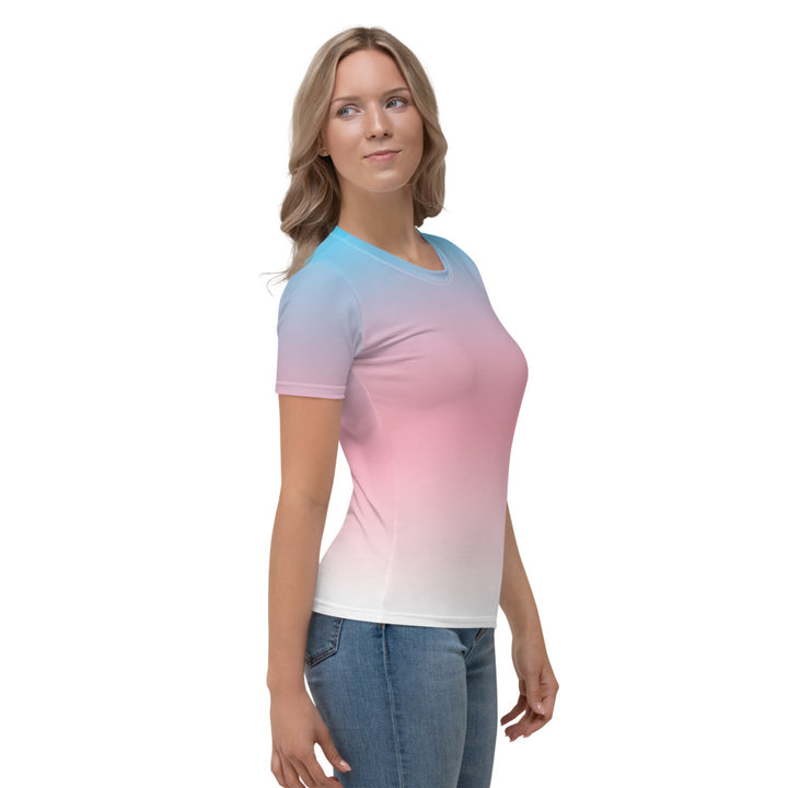 Trans Ombre Pride Flag Fitted T-shirt AOP T-shirts The Rainbow Stores