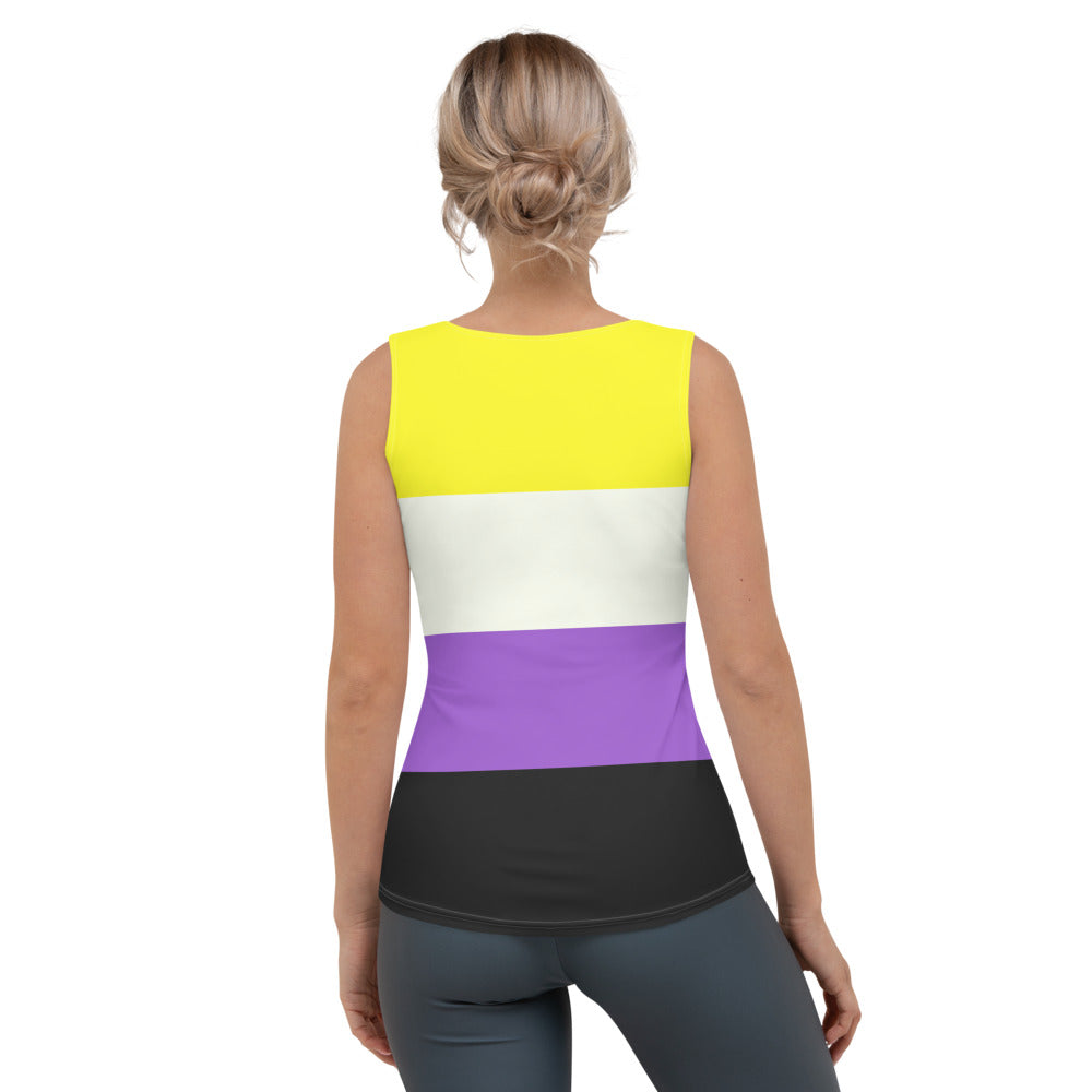 Non-Binary Pride Flag Fitted Vest Vests and Tank Tops The Rainbow Stores